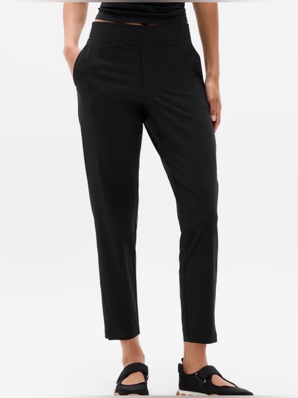 Athleta Brooklyn Mid Rise Black Ankle Pant Size 10